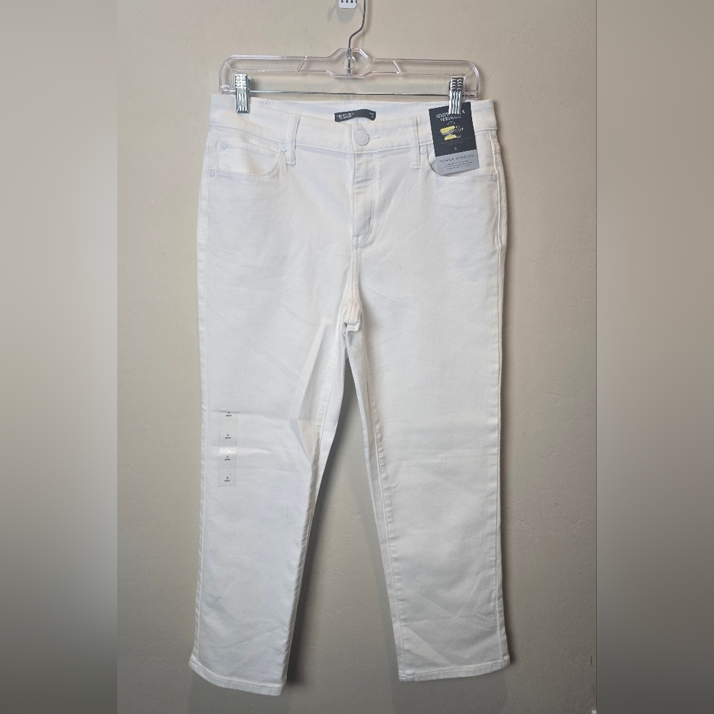 Simply Vera Women's White Power Stretch Ankle Jeans NWT